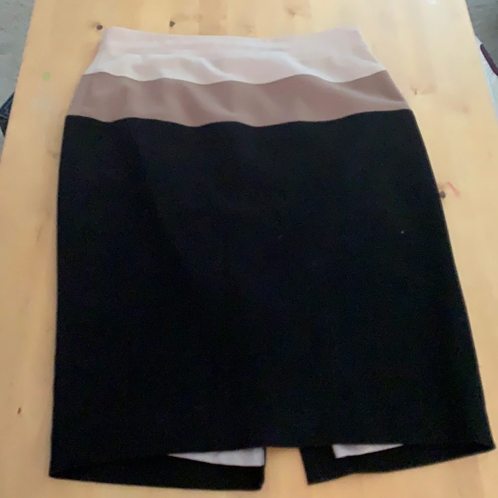 ann taylor black and nude pencil skirt
